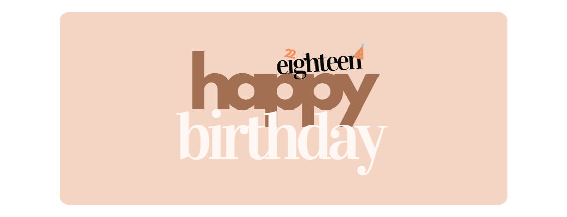 22Eighteen Birthday Gift E-Card