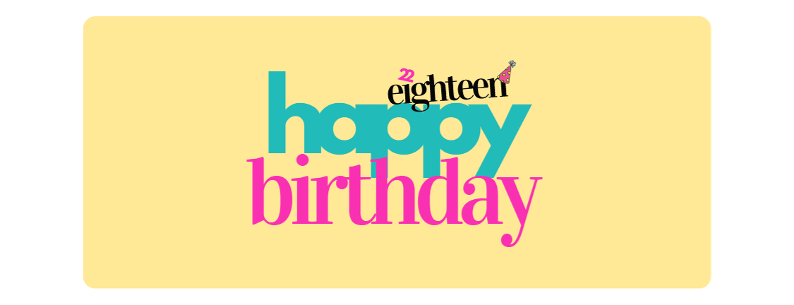 22Eighteen Birthday Gift E-Card